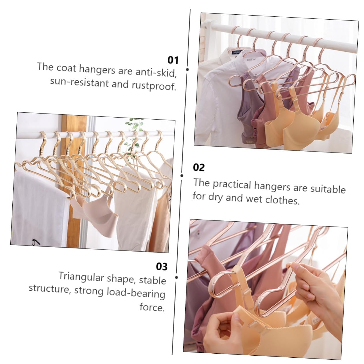 CHILDWEET 1 Set Traceless Alloy Clothing Hangers Skid Design for Clothes Rustproof and Sun Resistant for Wardrobe Storage and Organizing Random Color