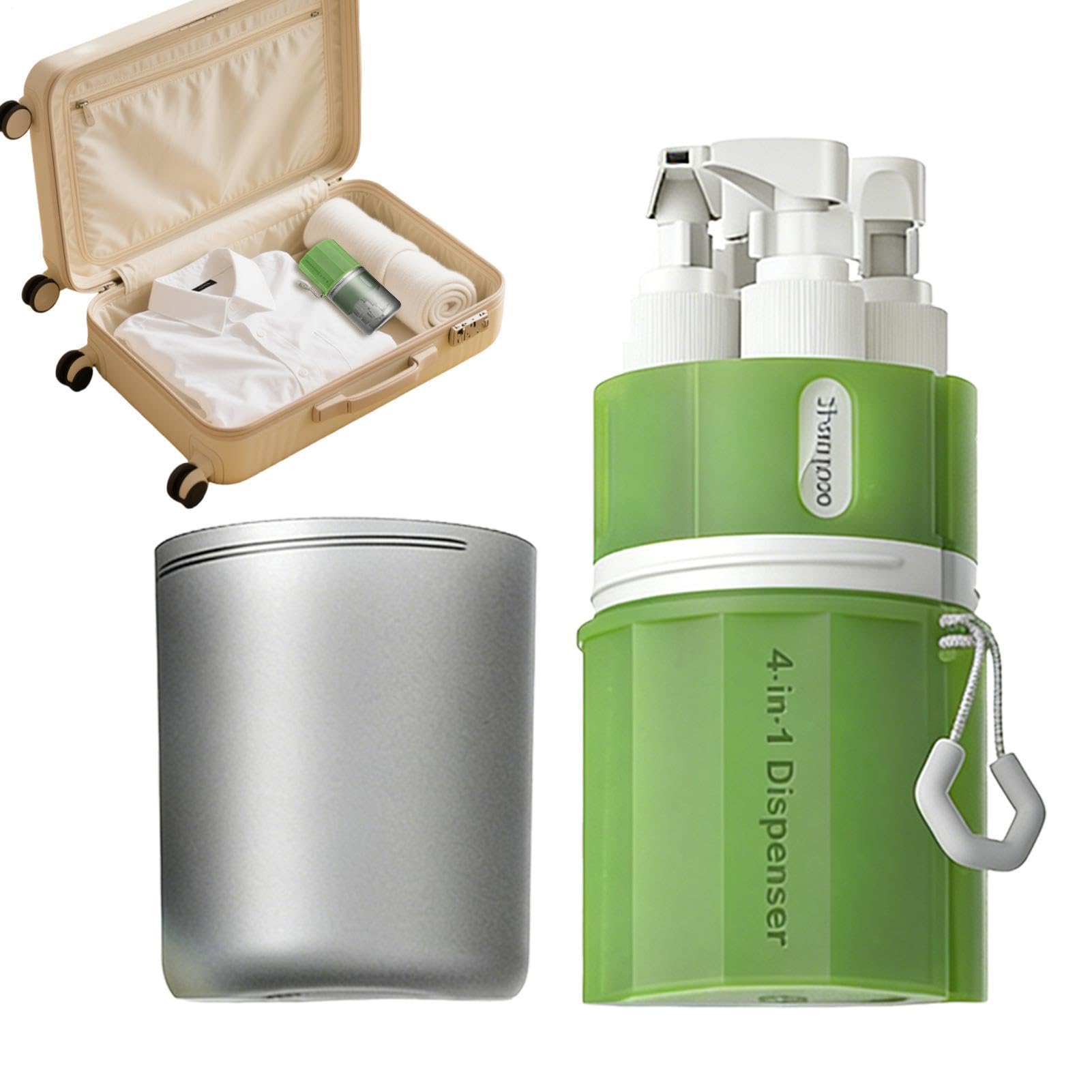 Flacon de voyage étanche sous vide fini les fuites avec le distributeur 4 en 1 portable