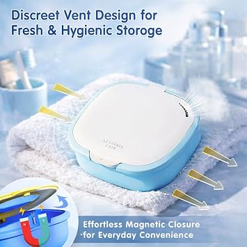 Retainer Case for Invisalign & Clear Aligners Slim Portable Orthodontic Case with Vent Holes Mirror Magnetic Closure Travel-Friendly Mouth Guard Holder for Teen Women(1pcs,Pink)