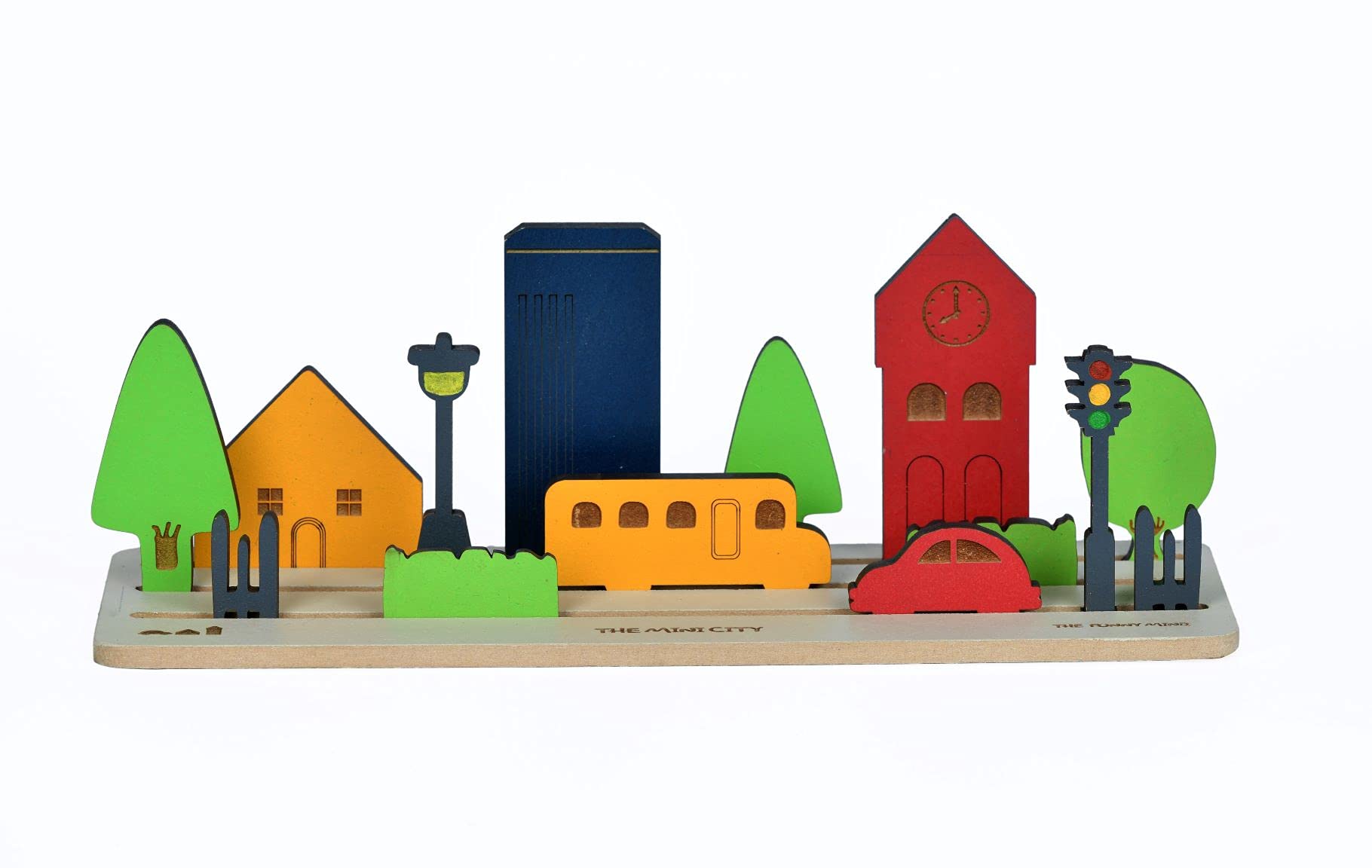 The Funny Mind 15 Pieces 3D Mini City Story Board, Puzzles and Story Telling and Making Creative Educational Learning Wooden Toy Kit for Toddlers and Kids Preschool Brain Development Activity Game (B09BNPYR9G) Amazon Price History, Amazon Price Tracker