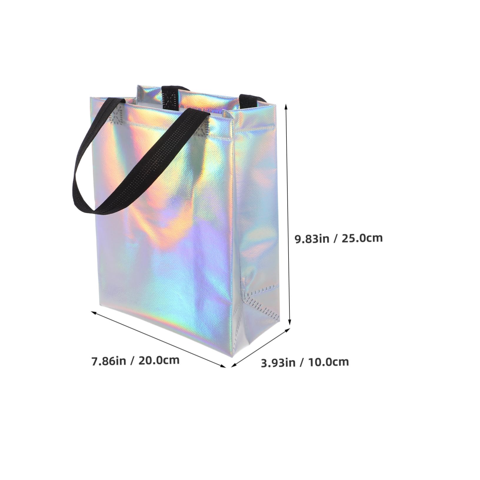 SOPOTUTU Schillernde Geschenktüten aus Wasserfestem Vliesstoff 20 Stück mit Griffen Wiederverwendbar für Weihnachten Geburtstagsfeier Gastgeschenke Party