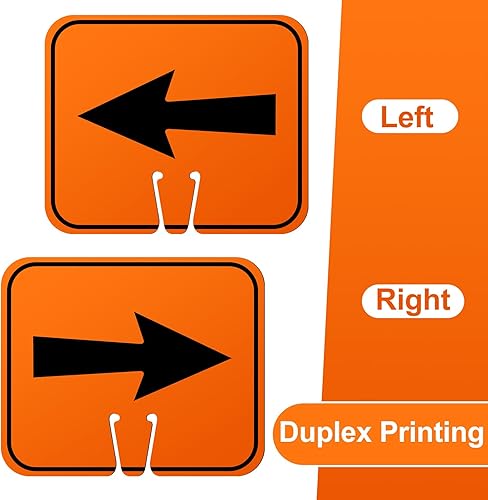 Miniatura 4 de Geetery 6 letreros de desviación de flecha de tráfico naranja, cono de carretera, direccional superior izquierda, derecha, flechas rectas, para