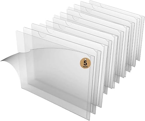 1InTheOffice Archivo de documentos de plástico transparente, archivo de documentos, archivo de documentos de plástico transparente, carpetas de