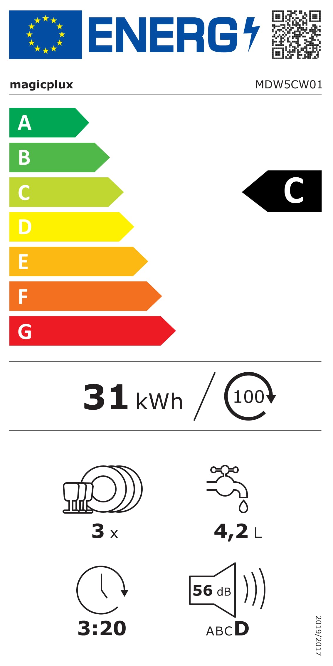 Magicplux Mini Tischgeschirrspüler ohne Wasseranschluss, 5 Gedecke, 5+3 Programme, Energieklasse C