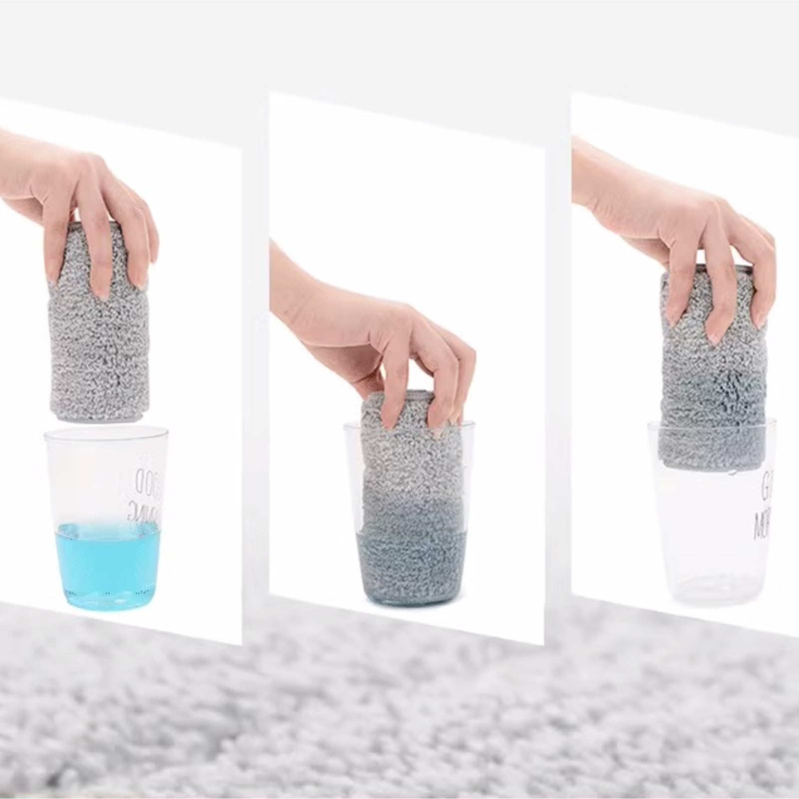 Fregona Cubo para Trapeador Plano con Manos Libres para Limpieza De Pisos Húmedos Y Secos, Cabezales Giratorios 360 ​​Grados Reutilizable Limpieza Suelo(Blue)
