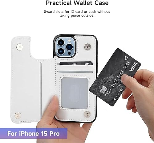 Miniatura 6 de DAFEI Stylish Wallet Case for iPhone 15 Pro with Cat Print-aa248 Design - Premium Protection and Functionality Sleek Design Kickstand Feature