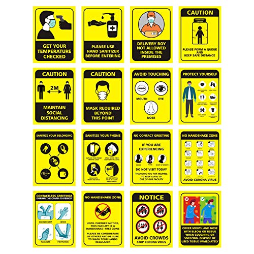 WALLSTICKS Vinyl Corona - Virus - Safety - Precautions - Off...