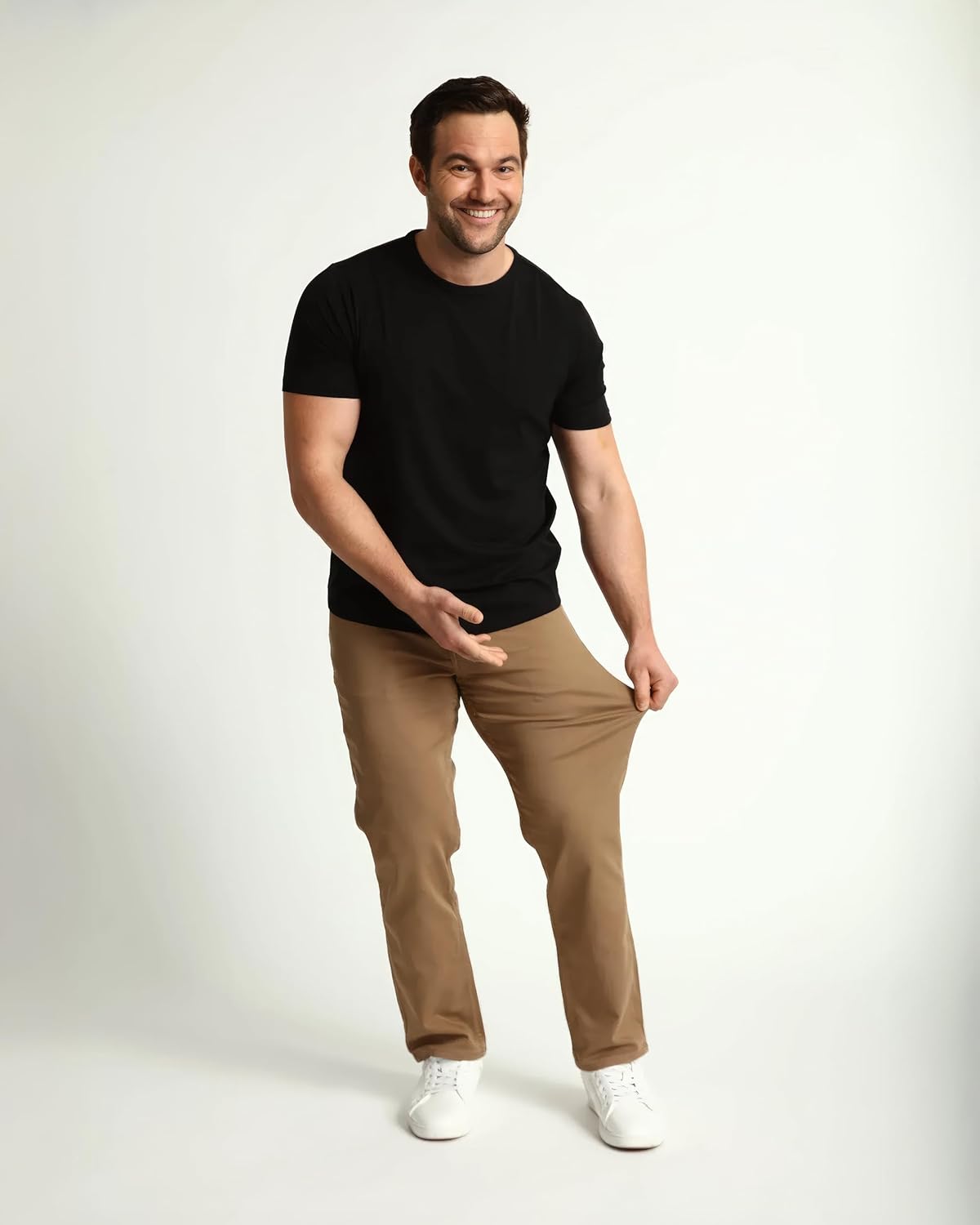 The Perfect Jean Denkhaki Khaki Pants for Men Athletic Fit, Stretch Dress Pants for Men - Image 2