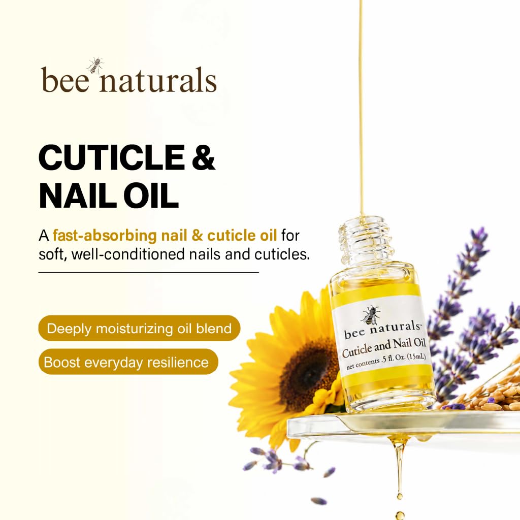 All Natural Nail and Cuticle Oil - Heal Cracked Nails and Rigid Cuticles - Perfect Treatment for Healthy Hands - Moisturizes and Softens - Vitamin E Enriched For Health and Softness by Bee Naturals