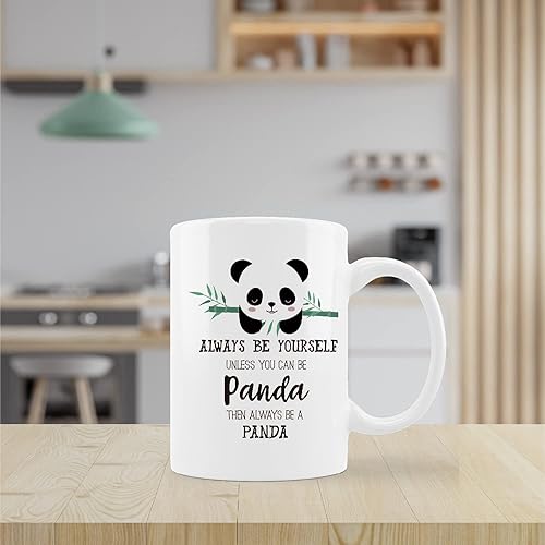 Miniatura 8 de kunlisa Taza de cerámica divertida con diseño de pandas, con texto en inglés "This Is How I Roll", taza de café con leche, regalo para amantes de