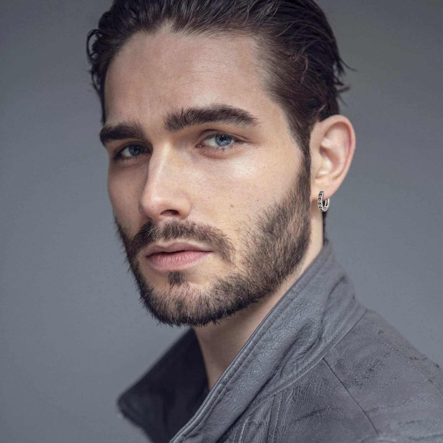 Mens Celtic Hoops Earrings - 925 Sterling Silver, Black Sleeper Earrings for Men & Women - Birthday Gifts - Image 5