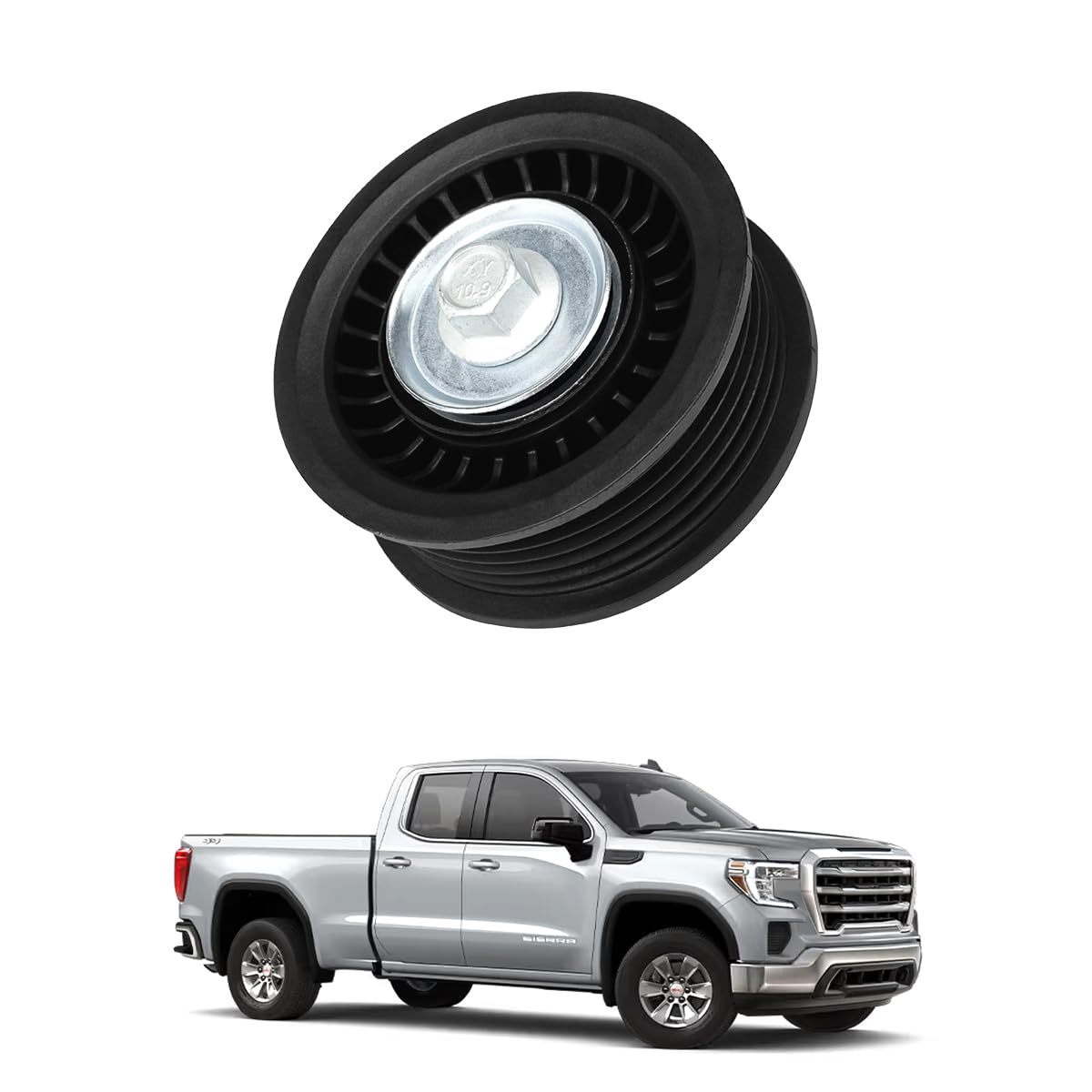 12700122 Drive Belt Idler Pulley Compatible with 2014-2024 Chevy Silverado 1500/Suburban/Tahoe/Cruze & 2019-2024 GMC Sierra 1500/Yukon & 2021-2024 Cadillac Escalade, Replaces OEM #419-091, 12720530