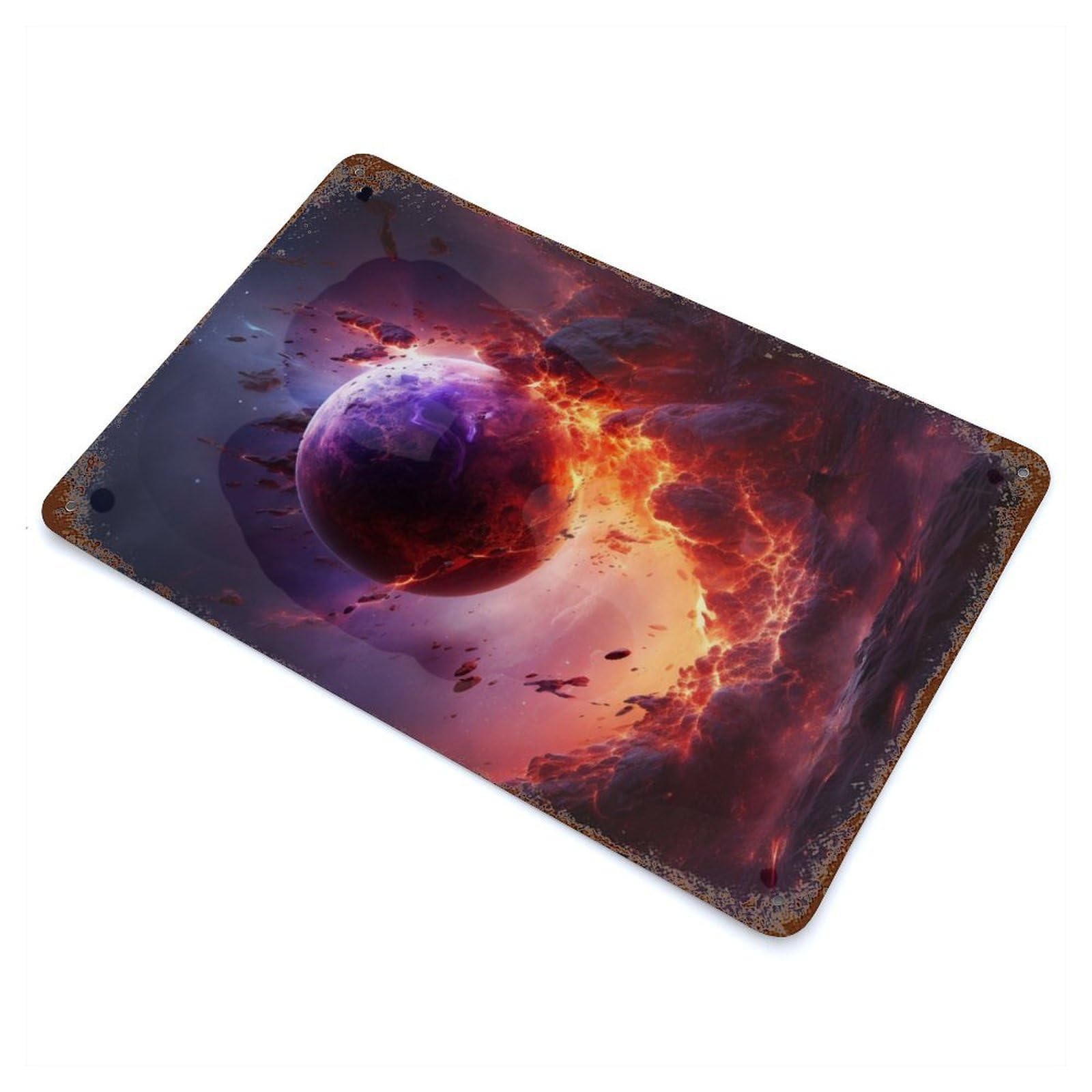 Nebula Explosion 11.8"x7.9" Decorative Tin Sign, Classic Wall Plaque for Cafe, Home Bar And Lounge Decor