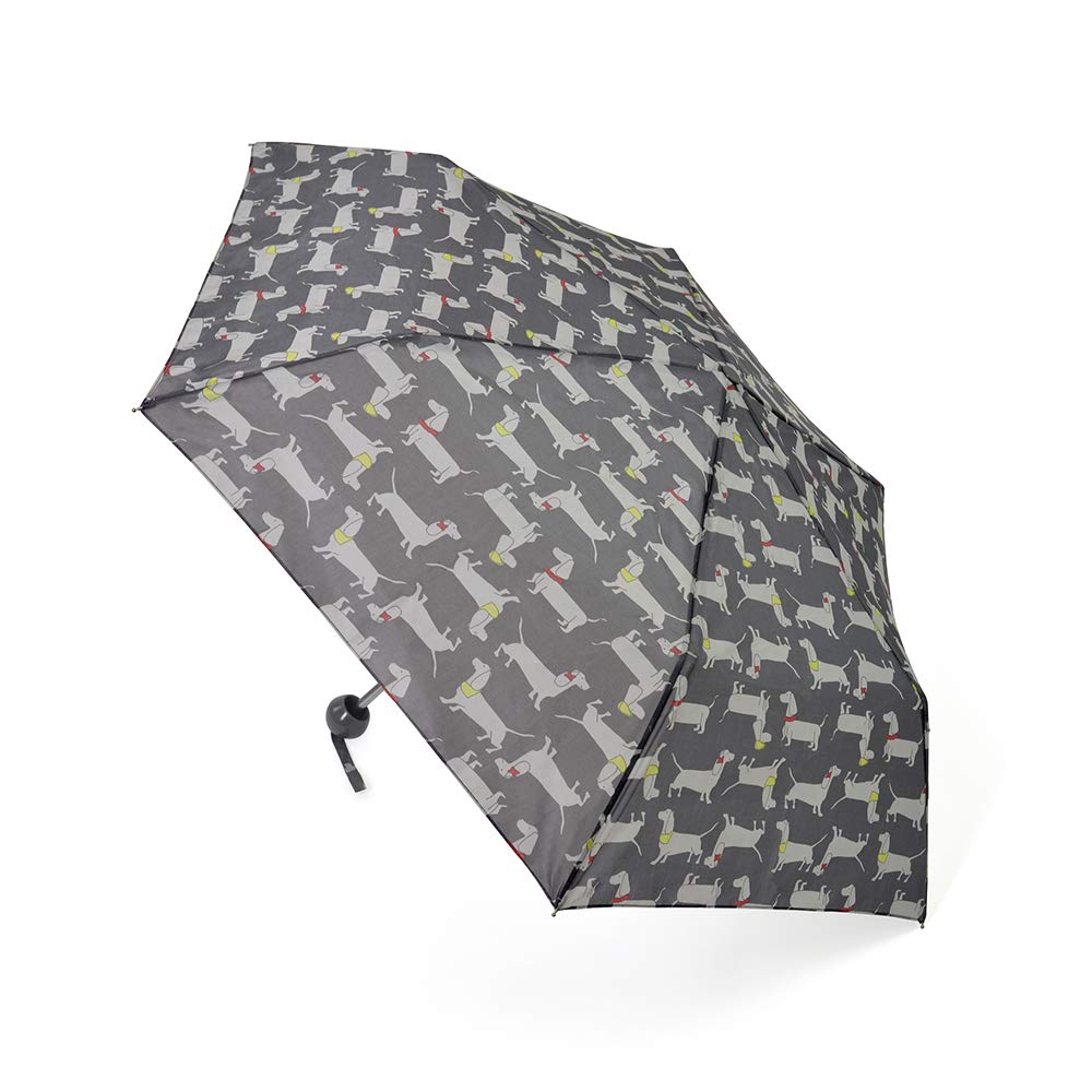 Drizzles Women's Black, Brown, White Supermini Sausage Dog Ball Handle Manual Umbrella