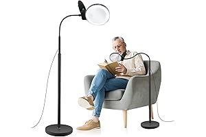 10X 20X Magnifying Glass with Light and Floor Stand