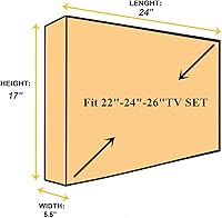 Vista 6 de Funda para TV al aire libre de 22"-24"-26", con forro resistente a rayones, protector LED de pantalla, mejor compatibilidad con monturas y soportes