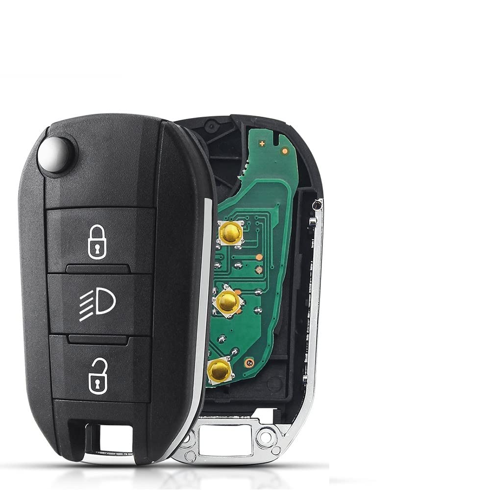 Chiave telecomando per auto compatibile con Peugeot 208 2008 301 308 3008 408 508 compatibile con Citroen C3 ID46 PCF7941 434 MHz HU83 VA2 Blade Flip Key (colore: VA2 Blade Trunk)