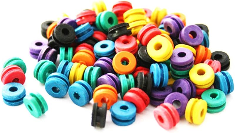 Onwon 100 unidades de ilhós duplos para agulha de máquina de tatuagem, borracha sintética, cores sortidas