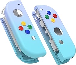 eXtremeRate Carcasa Joycon para Nintendo Switch & OLED Funda de Agarre Reemplazo Shell con Botones para Nintendo Switch Joycons OLED No Incluye Carcasa de Consola(Violeta Azul)