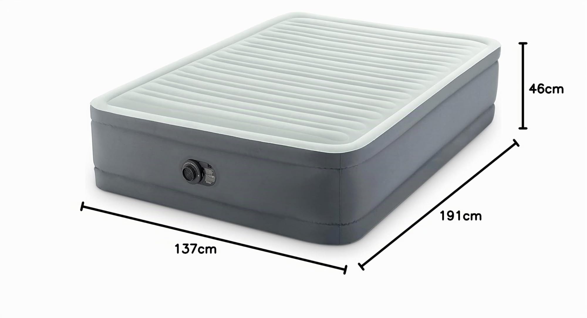 Intex 64904ND - Materasso Dura-Beam PremAire Piazza e Mezza Autogonfiante, 137x191x46 cm