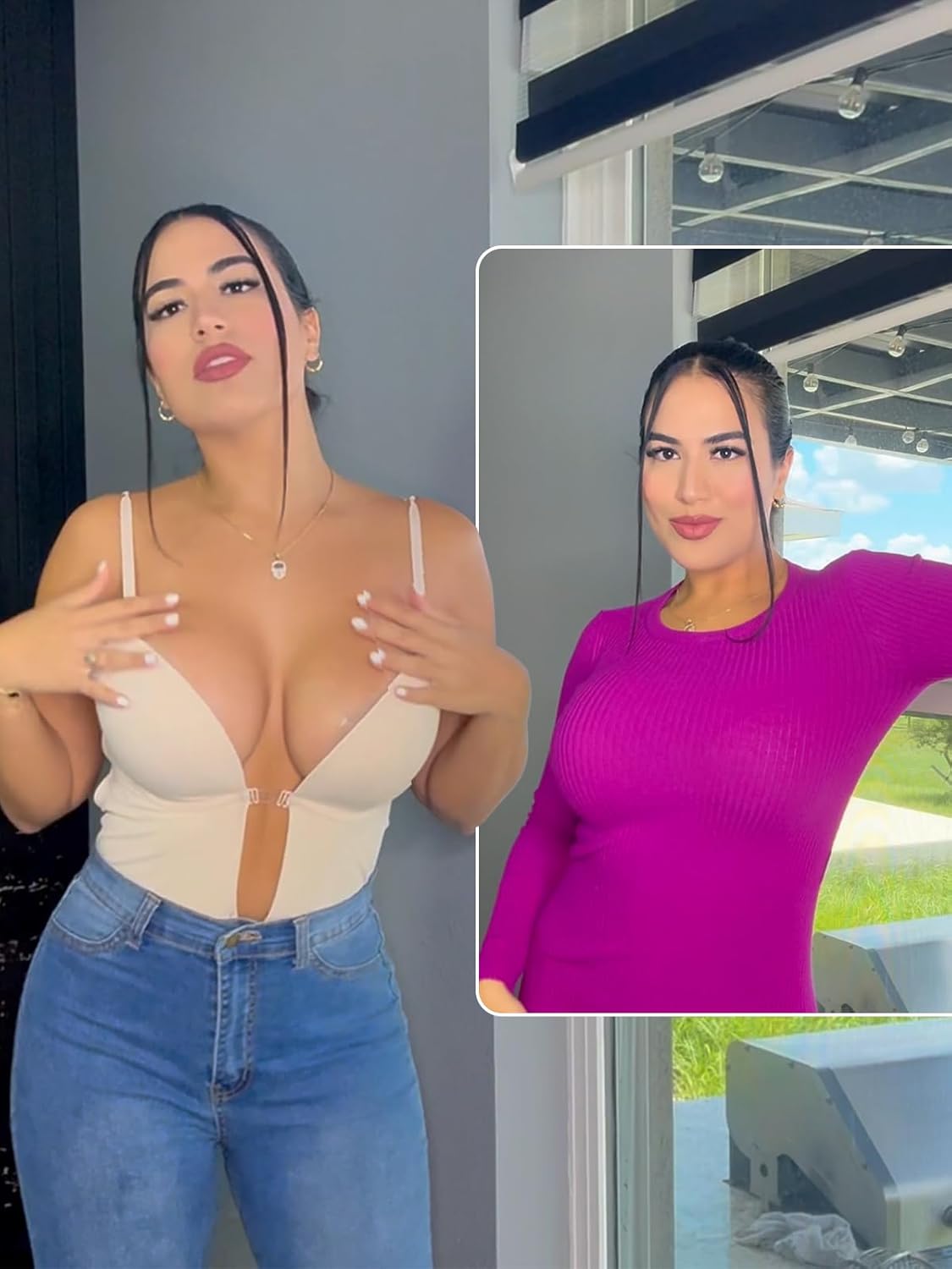 Decorus Shapewear Backless Bodysuit Strapless: Low-back Thong Body-shaper Invisible Women - Build in Bra Open-back Bodysuits - Image 4