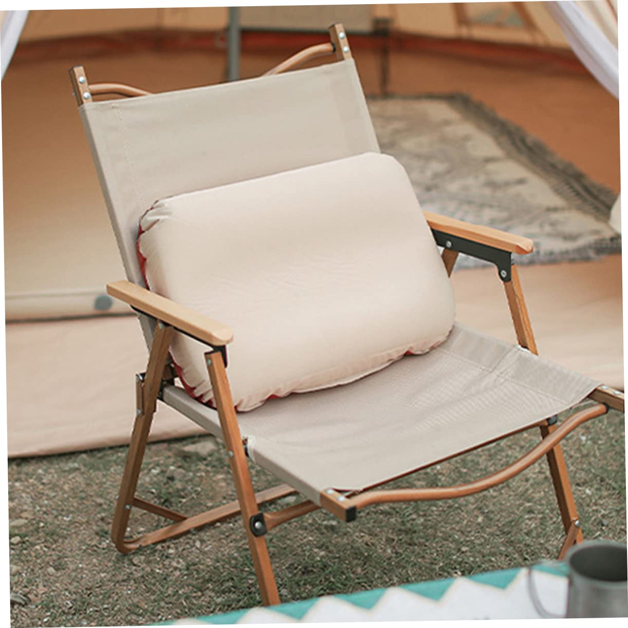 Oreiller de Camping Gonflable Ergonomique, Éponge et Polyester Pongé, Hauteur Réglable, Facile à Gonfler, pour Maison et Vacances