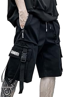 XYXIONGMAO Techwear Shorts Mens Cargo Cyberpunk Hip Hop Gothic Japanese Streetwear Men Tech Wear Tactical Goth Pants