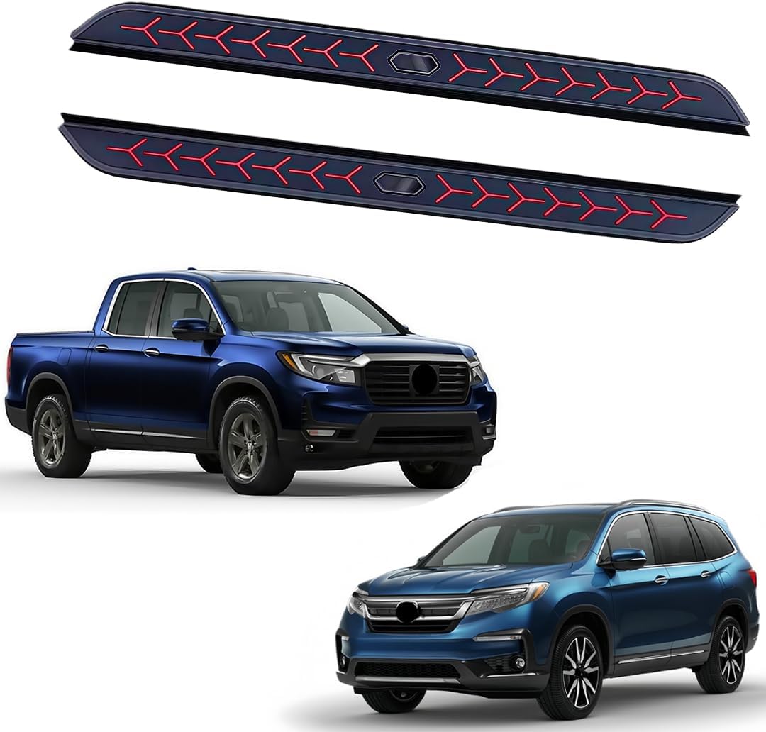HawkstoneGroup Aluminum Running Boards with Brackets for Honda Ridgeline and Pilot