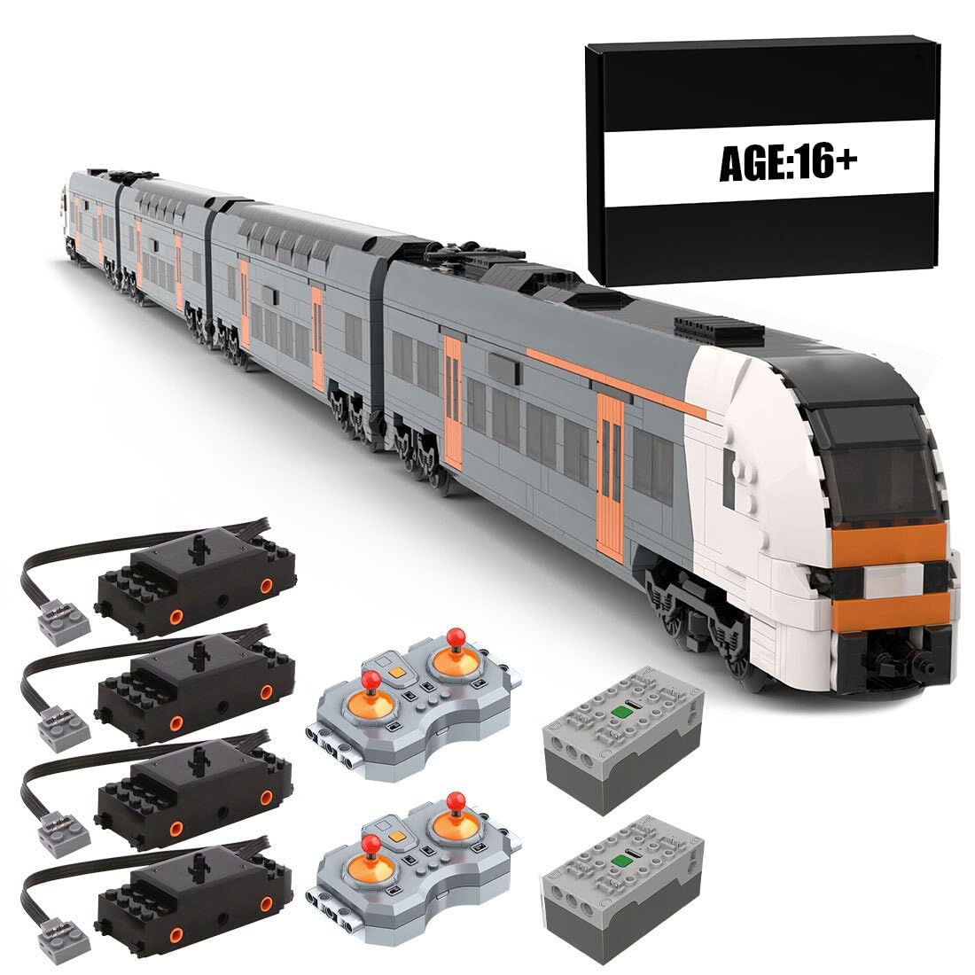 RIDID Steam Train Building Kit, 6wide Rhein-Ruhr-Express Train Bricks Model, Creative MOC Building Blocks for Teens Adults (2917PCS/Dynamic Version)