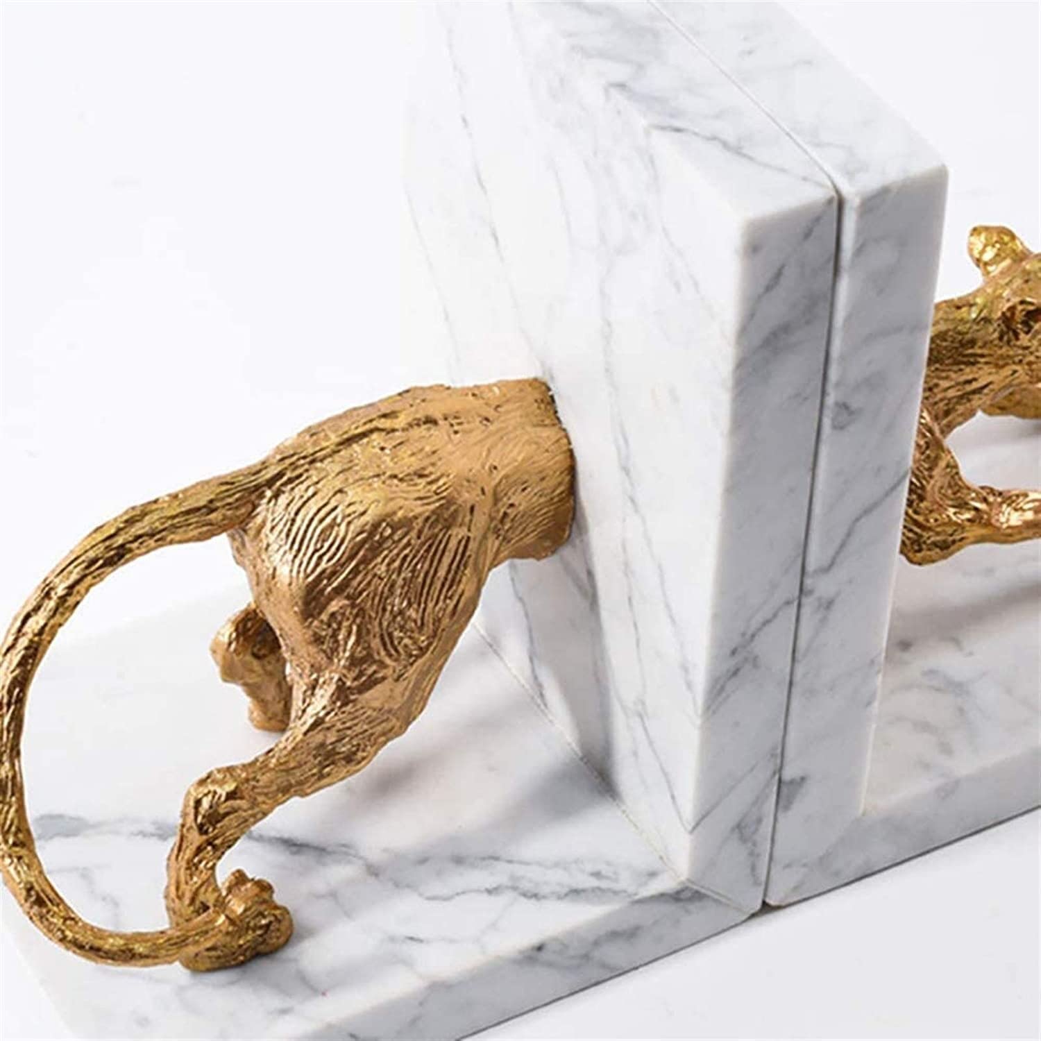 Fermalibri a forma di leopardo portafortuna, in rame, oro, marmo, leopardo, decorazione creativa in rame, decorazione per la casa