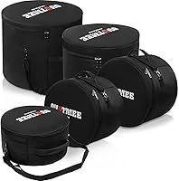 OUUTMEE 5-Piece Waterproof Padded Drum Bag Set for 12-14" Snare, 16-22" Toms & Bass Drum - Durable Carrying Cases