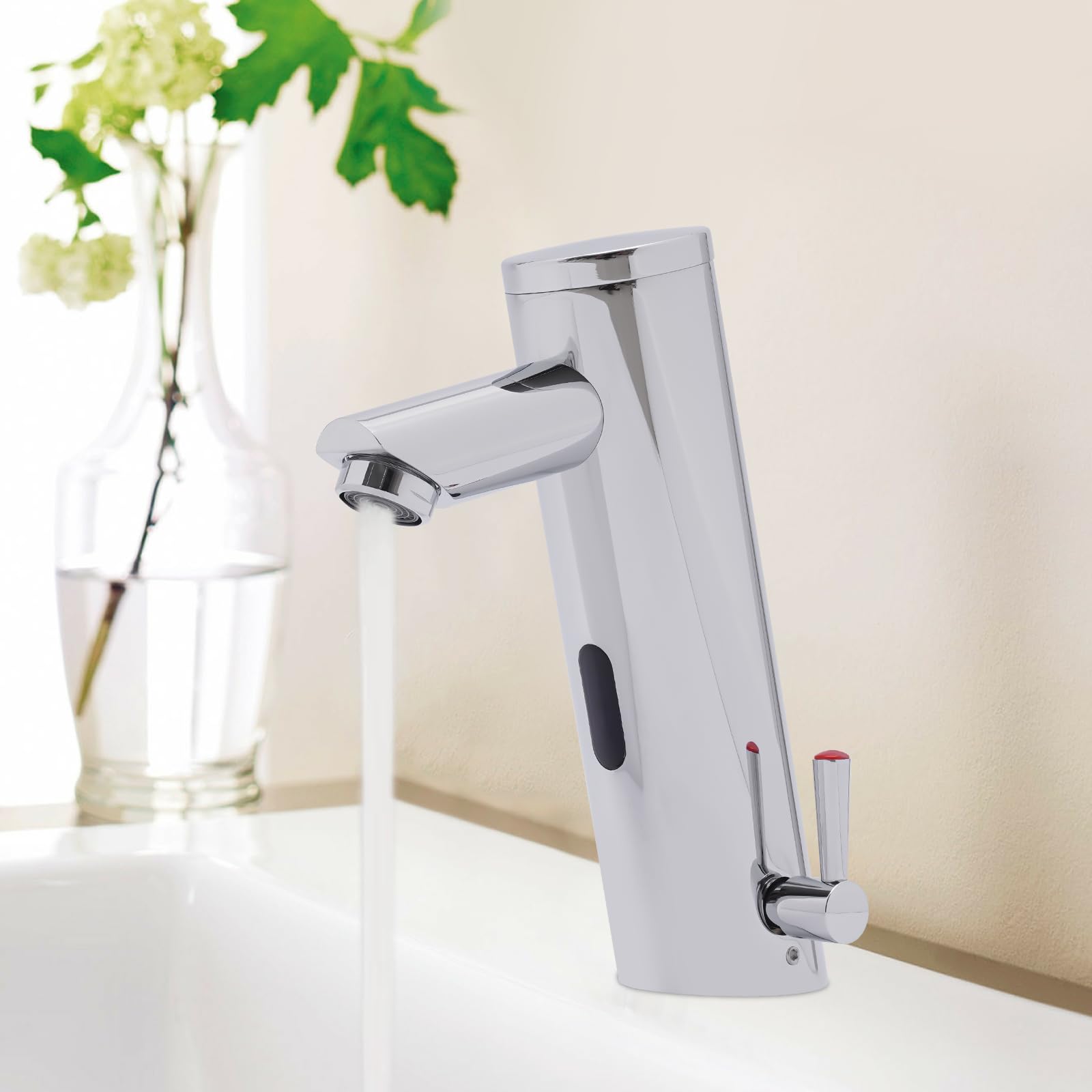 Robinet à capteur automatique pour lavabo de salle de bain Robinet de lavabo automatique Lavabo à main Mitigeur de salle de bain à piles