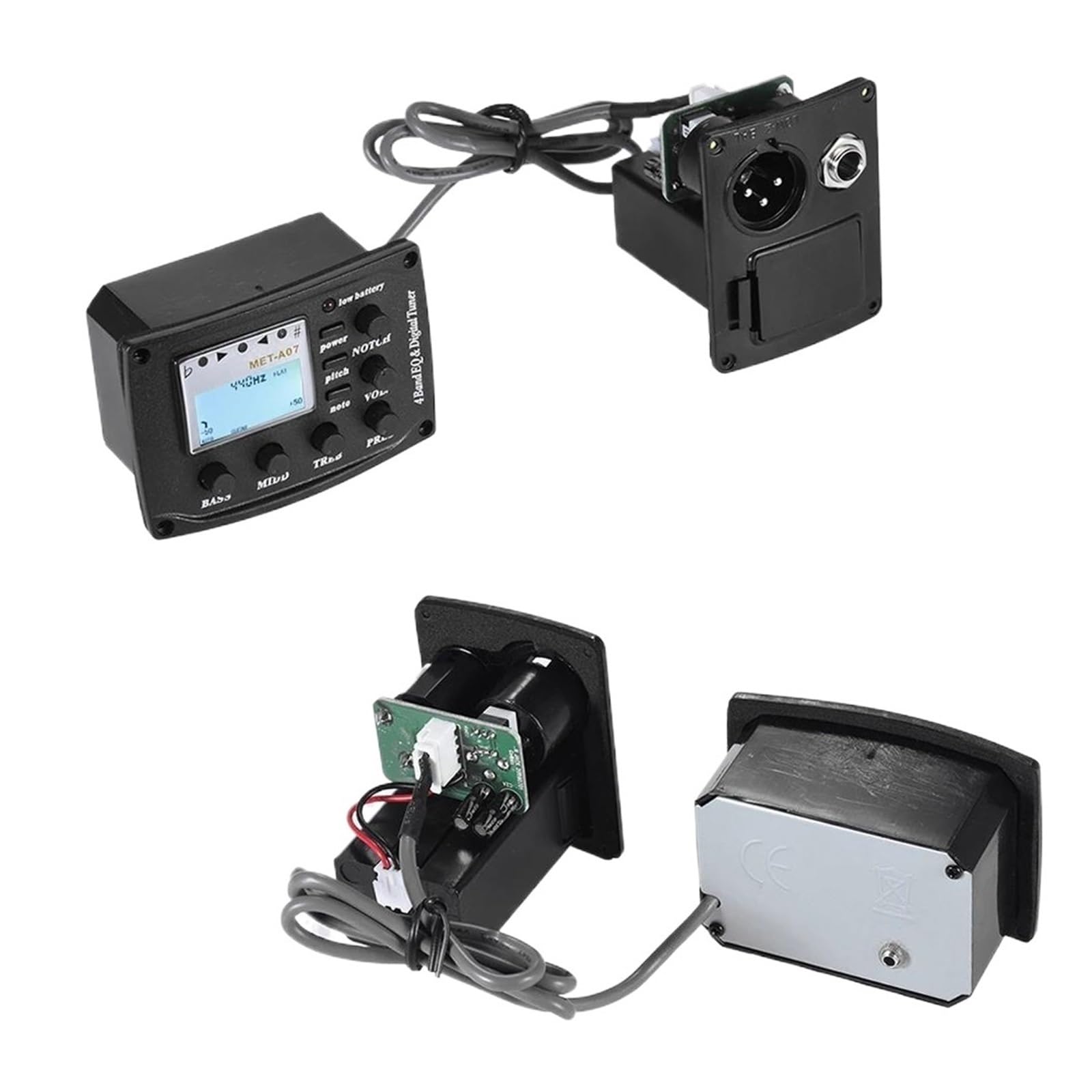 Przetworniki Do Gitary Akustycznej Pickup Gitara Akustyczna 4-pasmowy Korektor EQ Korektor Tone Volume Wzmacniacz Przedwzmacniacz Piezo Pickup 6,35 Mm Wyświetlacz LCD Akcesoria