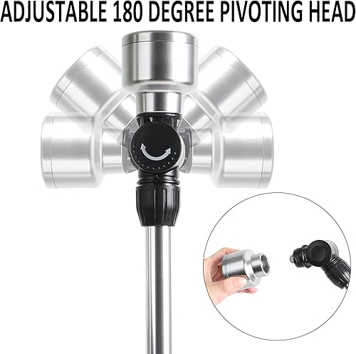 Miniatura 4 de STYDDI Varita de riego de lluvia suave con cabezal giratorio y control de pulgar, varita de lluvia clásica suave de 18 pulgadas con cabeza