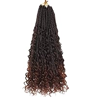 Vista 25 de Beverlee Trenzas de Caja Bohemias de 14 Pulgadas 8 Paquetes Trenzas de Caja Goddess Cabello de Ganchillo Trenzas Bohemias Hippie Cabello