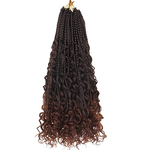 Miniatura 25 de Beverlee Trenzas de Caja Bohemias de 14 Pulgadas 8 Paquetes Trenzas de Caja Goddess Cabello de Ganchillo Trenzas Bohemias Hippie Cabello
