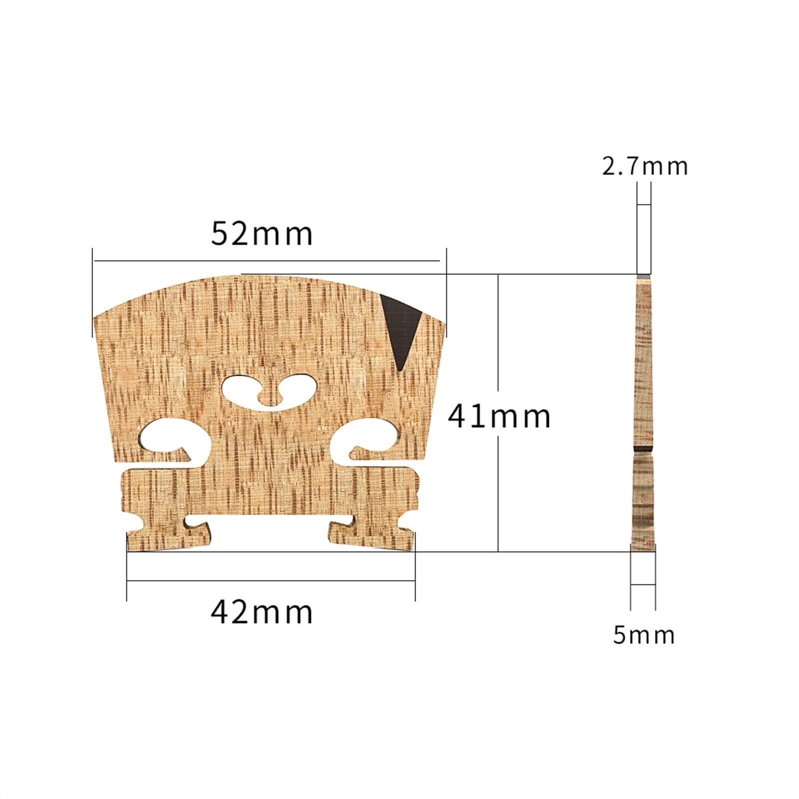 Puente De Violín 4/4 De Arce con Textura De Copos De Nieve De 10 Piezas con Reemplazo De Incrustaciones De Ébano E para Violín Profesional Accesorios Violín