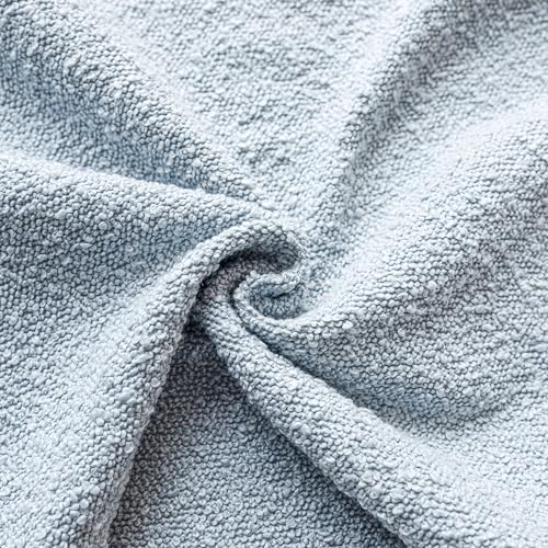 Foindtower Pack of 2 Modern Textured Boucle Throw Pillow Covers Accent Solid Decorative Pillow Cases Cozy Woven Couch Cushion Case for Chair Sofa Bed Living Room Home Decor, 18 x 18 Inch, Light Blue - Image 2