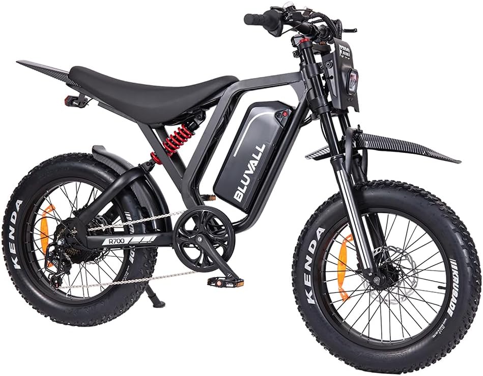 Electric Dirt Bike - Peak 1500W Electric Bikes for Adults/Teens, 35MPH, 52V 25Ah, 20 Inch All-Terrain Fat Tire Electric Motorcycle, 7-Speed, Dual Suspension & Hydraulic Brakes