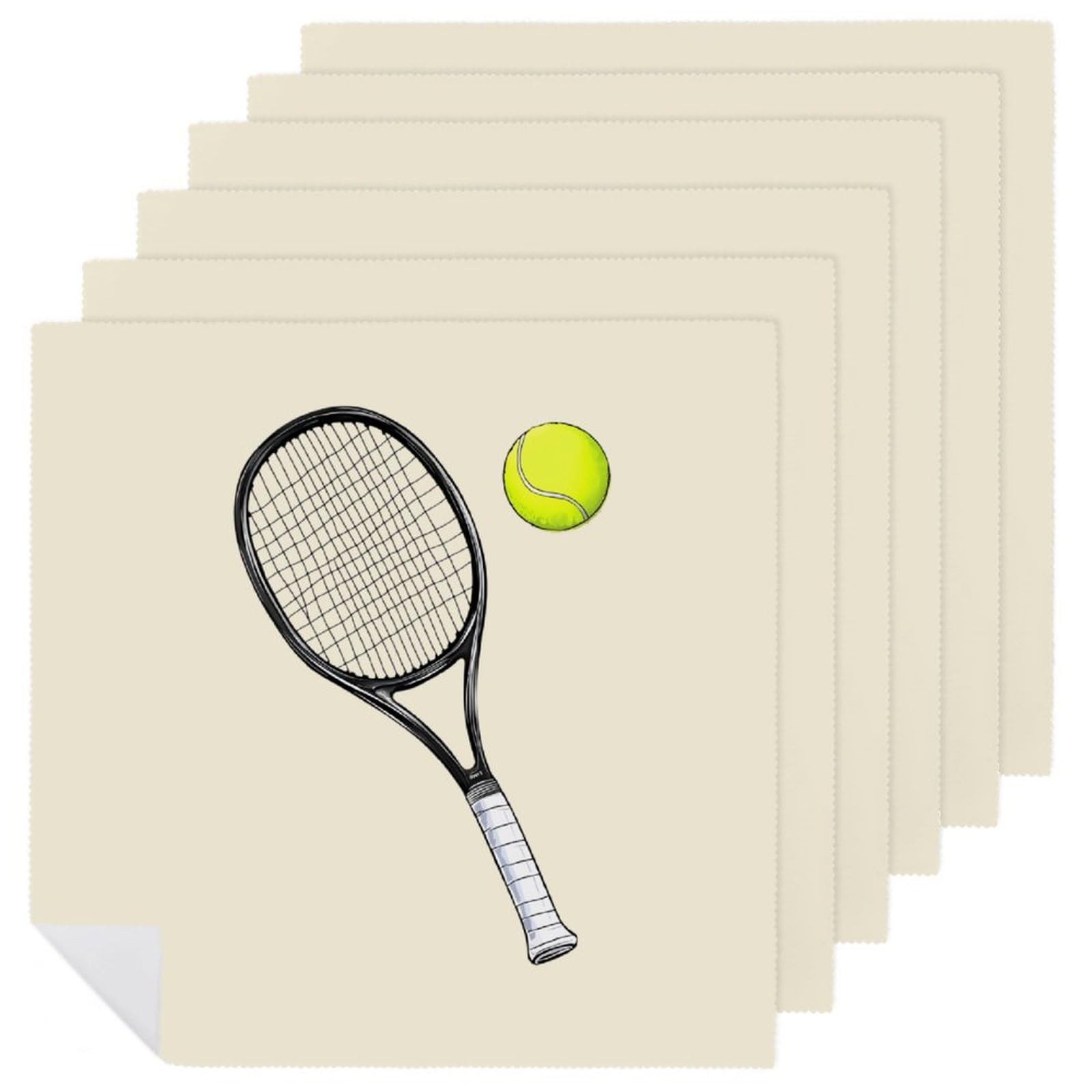 Servilletas de tela para mesa de comedor con diseño de raqueta de tenis