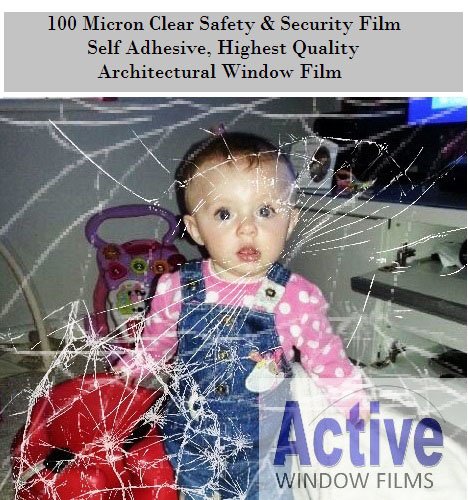 1 Metre x 10 Metre Clear Safety & Security Window Film (Anti Shatter Glass Protection)