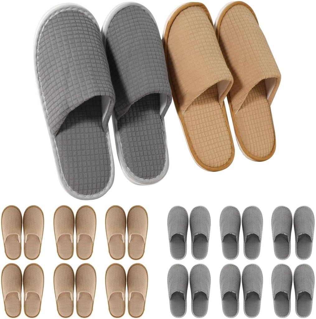 12 Pairs of Coral Fleece Disposable Spa Slippers – Closed-Toe, Non-Slip Indoor Slippers for Hotels, Spas, Beauty Salons, and Hospitals