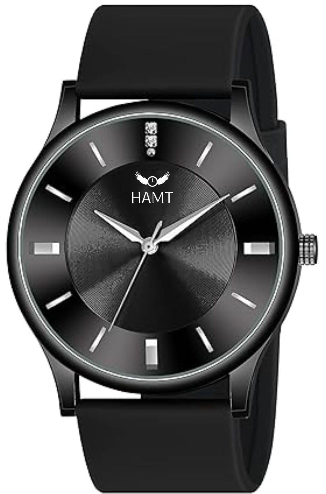 hamt Silicone Strap Round Dial Display Wrist Watch for Men | HT-GR011 (Black) (B0BWTR3DRZ) Amazon Price History, Amazon Price Tracker