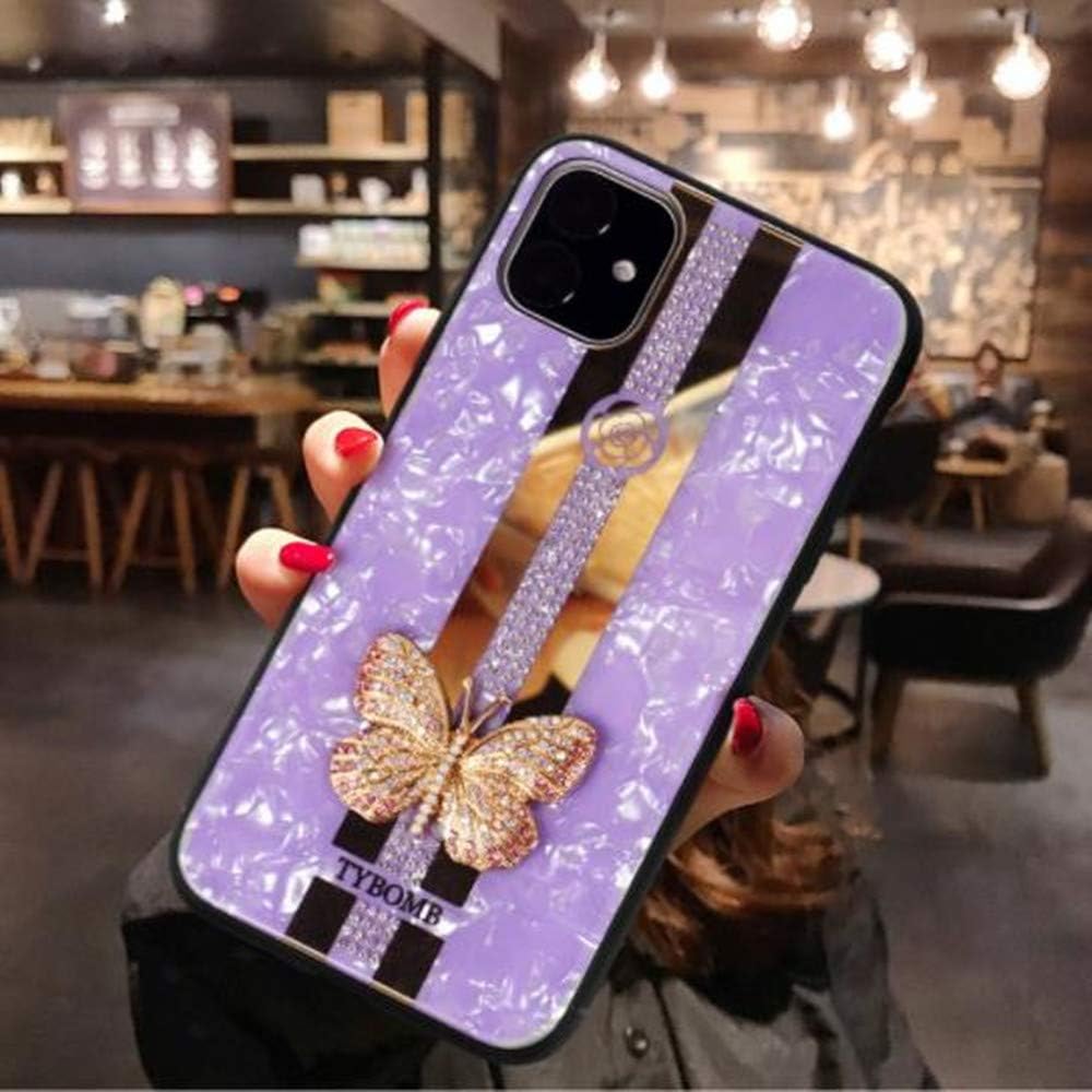 Aulzaju for iPhone 12 Pro Max Case Bling Stylish Glitter Sparkle Hard Case with Rhinestone Butterfly Built in Luxury Diamond Cute Fashion Shiny Girl Woman Hard Protective Cover for iPhone 12 Pro Max