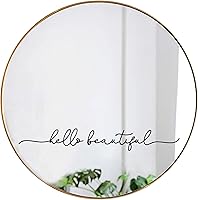 Vista 1 de Hello Beautiful Vinilo adhesivo de espejo – 18 x 2.5 pulgadas, inspirador adhesivo para pared de baño, fácil de aplicar y quitar, vinilo impermeable