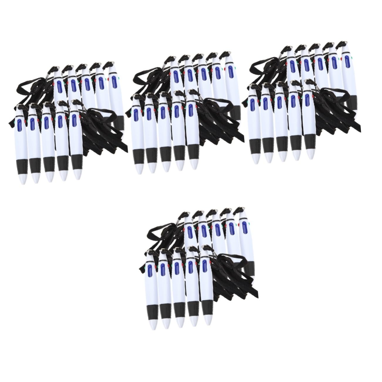 NUOBESTY 4 Ensembles Stylo À Bille Accessoires Stylos Noirs Pointe Fine Recharges Stylos À Lanière Surligneurs Multi Décor Effaçables Rétractable Plastique Black 10 Pièces * 4