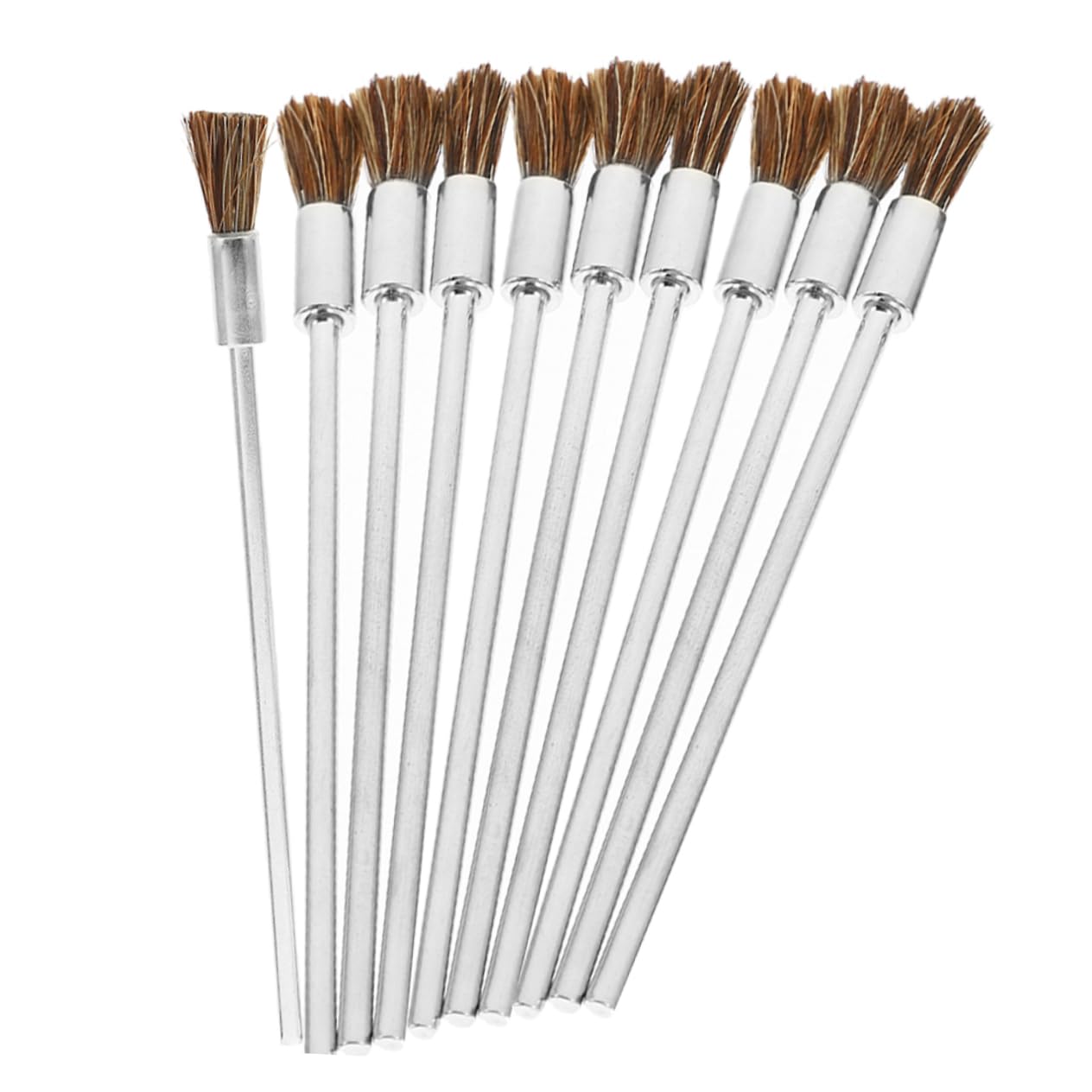 HOMOCONO 10pcs Horsehair Brush for Drill Wire Brush for Cleaning Metal Burr Grinder Brush Set Wire Brush Drill Attachments