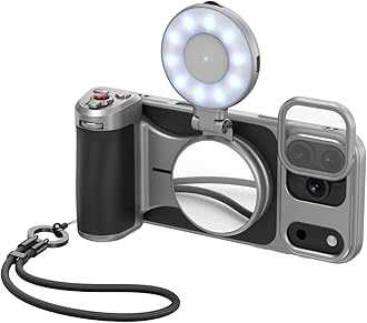 Master Grip Kit for iPhone 17 Pro, Magnetic Phone Camera Grip with C03 Selfie Light+ UV Filters, Creator Kit Built-in 3200mAh Battery Wireless Charging - Cooling Graphene Case - Handle Grip