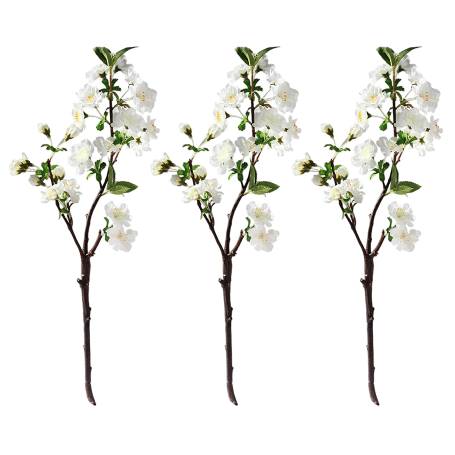 Fausse fleur de cerisier artificielle blanche | Branche pliable 18 pouces pour vase