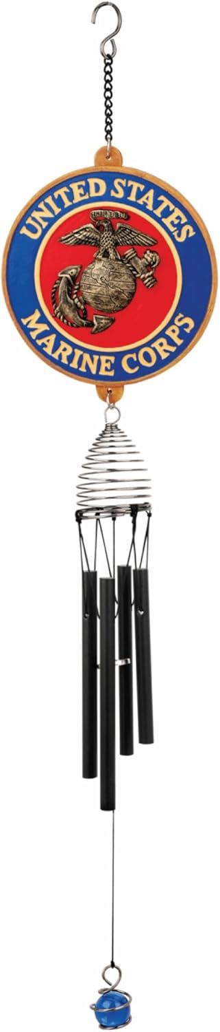 Red Carpet Studios Windchimes Officially Licensed Patriot Military Wind Chime, 23" Long, United States Marines